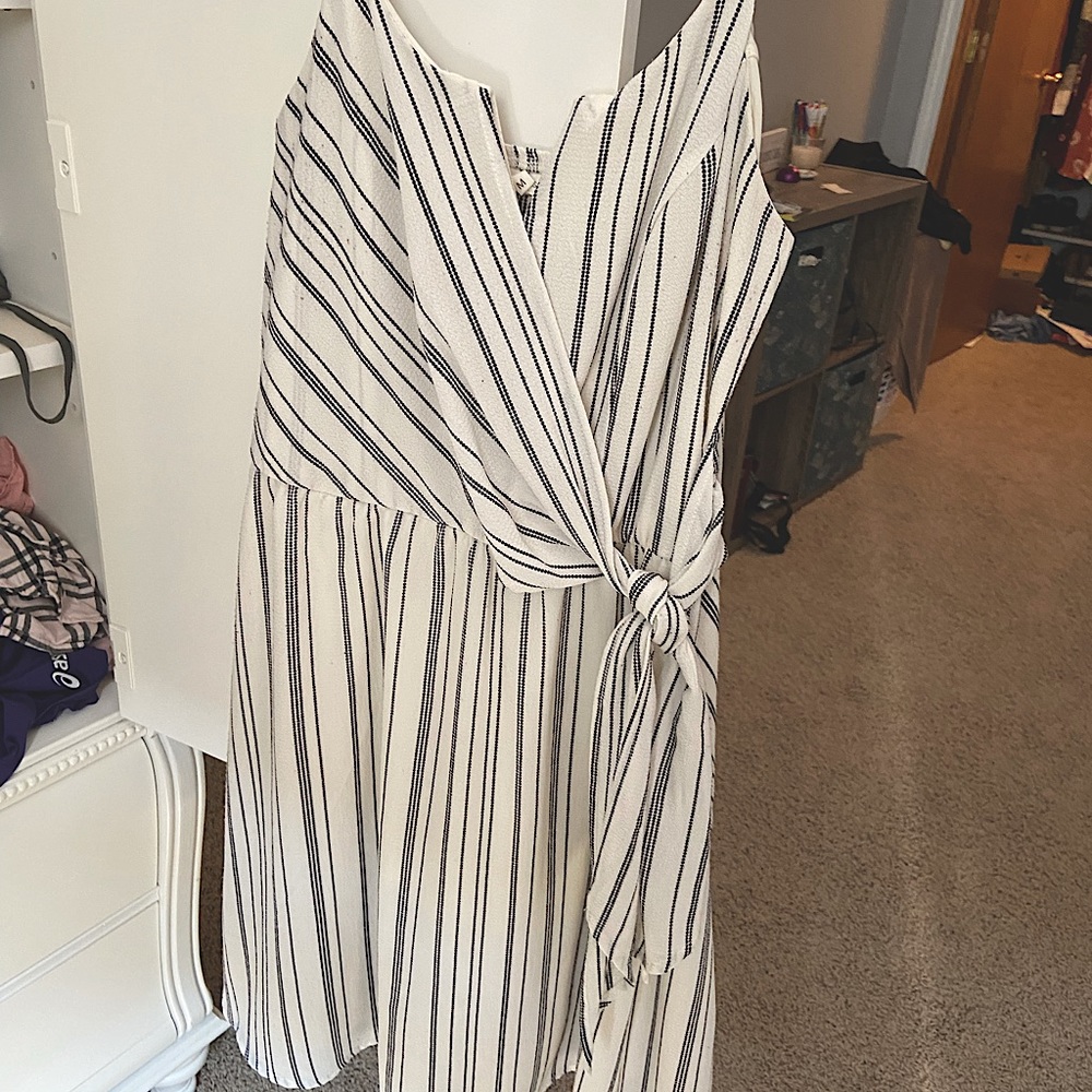 Adorable white tank dress with synch waist